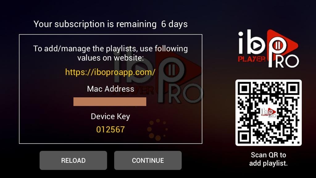 Xenon IPTV sur Apple TV — Relevez l'adresse MAC et la Device Key