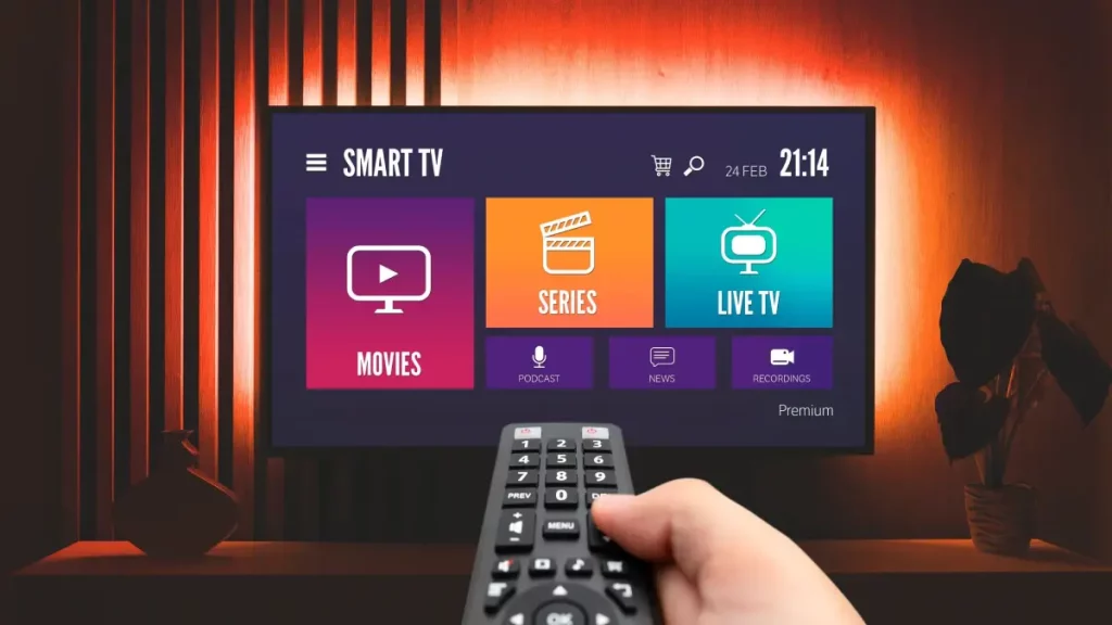 Interface d'une application IPTV avec le guide des programmes
