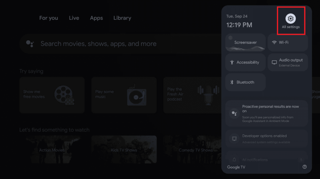 Xenon IPTV sur Box Android / Android TV — Ouvrez tous les paramètres