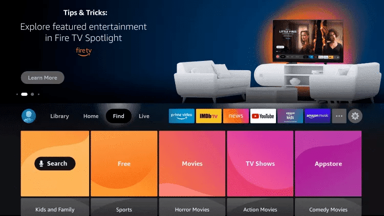 Xenon IPTV sur Fire TV Stick — Ouvrez la recherche