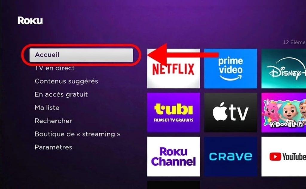 Xenon IPTV sur Roku — Allez à l'écran d'accueil